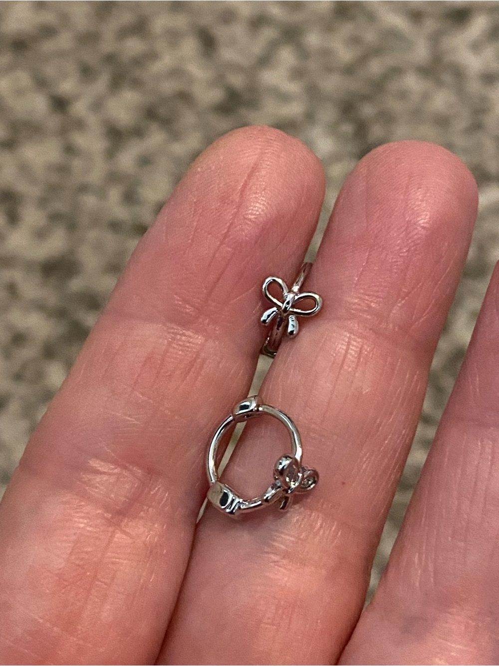 Delicate Silver Bow Ring Set - Women Jewelry